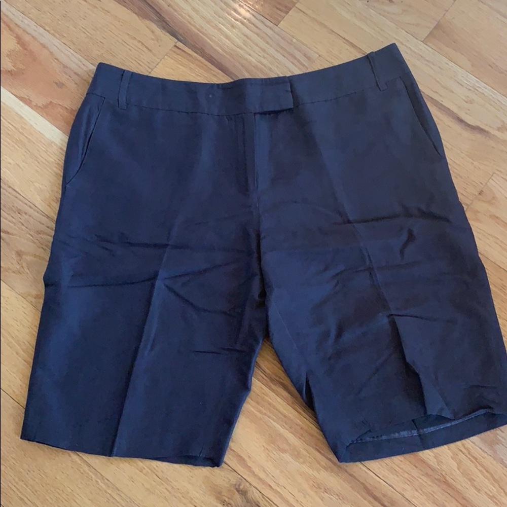 Loft Brown Linen Blend Bermuda Shorts